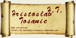 Hristoslav Tošanić vizit kartica